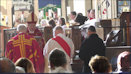  b-Brian is presented toThe Bishop by Fr Hugh Bowron and Vicar's Warden Tubby Hopkins.jpg 